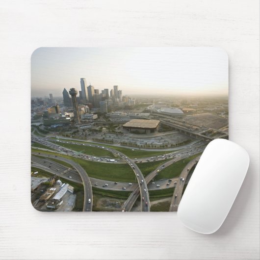 Aerial uitzicht in het centrum van Dallas, Texas Muismat (Met muis)
