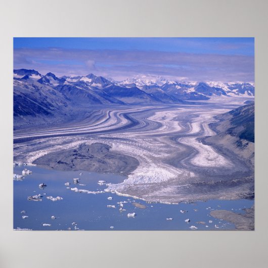 Aerial uitzicht Lowell Glacier, Kluane National Poster (Voorkant)