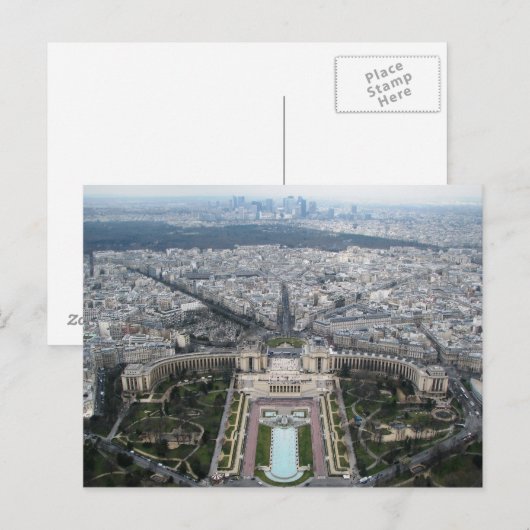 Aerial Uitzicht Paris Briefkaart (Voorkant / Achterkant)