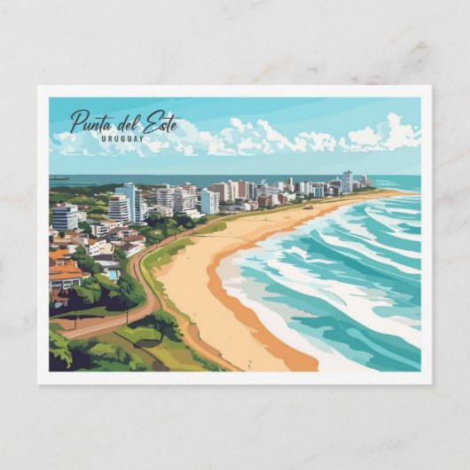 Aerial Uitzicht Punta del Este Uruguay Reizen Briefkaart (Voorkant)