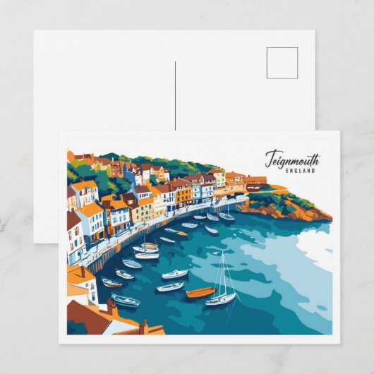 Aerial Uitzicht Teignmouth Engeland Reizen Briefkaart (Voorkant / Achterkant)