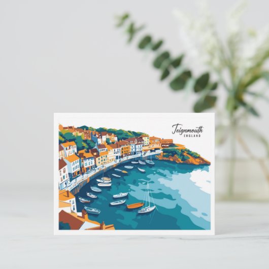 Aerial Uitzicht Teignmouth Engeland Reizen Briefkaart (Staand voorkant)