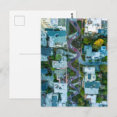 AERIAL UITZICHT VAN LOMBARD STREET, SAN FRANCISCO, BRIEFKAART (Voorkant / Achterkant)