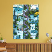 AERIAL UITZICHT VAN LOMBARD STREET, SAN FRANCISCO, CANVAS AFDRUK (Insitu (Woonkamer))