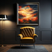 Aerial ungle Landscape Red Trees & Black Cloud Zee Poster