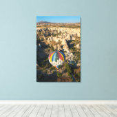 Aerial View Of Hot Air Balloons, Cappadocia Canvas Afdruk (Insitu (Houten vloer))