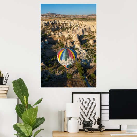 Aerial View Of Hot Air Balloons, Cappadocia Poster (Thuiskantoor)