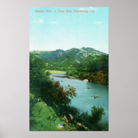 Aerial View of Russian River at Camp Rose Poster (Voorkant)