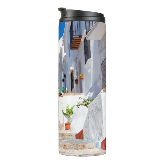 Aerial view of white city Frigiliana in sunny day  Thermosbeker (Geroteerd rechts)