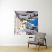 Aerial view of white city Frigiliana in sunny day  Wandkleed (In Situ (horizontaal))