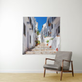 Aerial view of white city Frigiliana in sunny day  Wandkleed (In situ)