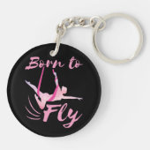 Aerial Yoga Born to Fly Sleutelhanger (Achterkant)