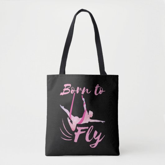 Aerial Yoga Born to Fly Tote Bag (Voorkant)
