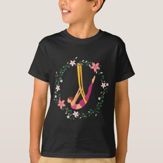 Aerial Yoga Flower Acrobat Sport Woman Aerialist T-shirt (Voorkant)