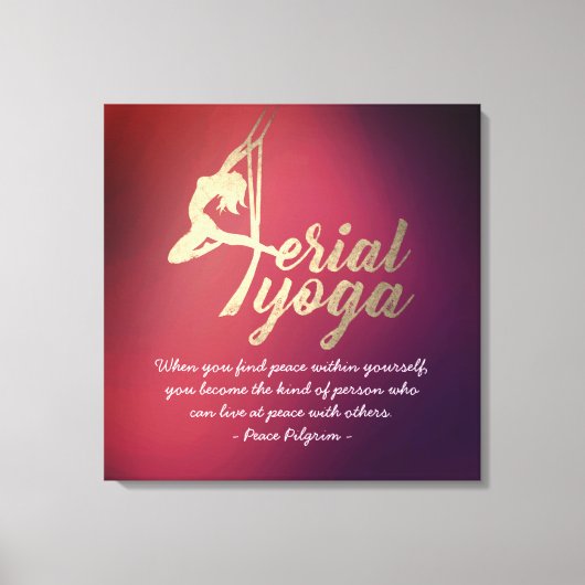 Aerial Yoga Meditation Instructor Pilates Fitness Canvas Afdruk (Voorkant)