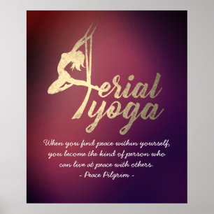 Aerial Yoga Meditation Instructor Pilates Fitness Poster