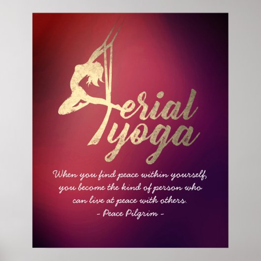 Aerial Yoga Meditation Instructor Pilates Fitness Poster (Voorkant)