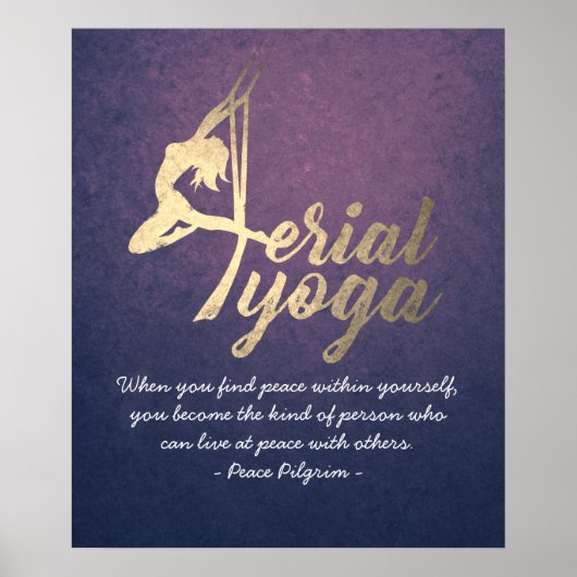 Aerial Yoga Meditation Instructor Pilates Fitness Poster (Voorkant)