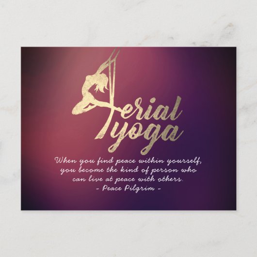 Aerial YOGA Meditation Pilates Fitness Instructor Briefkaart (Voorkant)