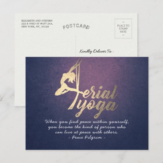 Aerial YOGA Meditation Pilates Fitness Instructor Briefkaart (Voorkant / Achterkant)