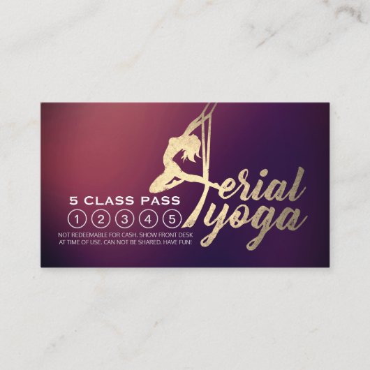 Aerial Yoga Pilates Fitness Class Pass Loyalty (Voorkant)