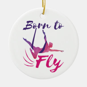 Aerial Yoga Silks Born to Fly Keramisch Ornament