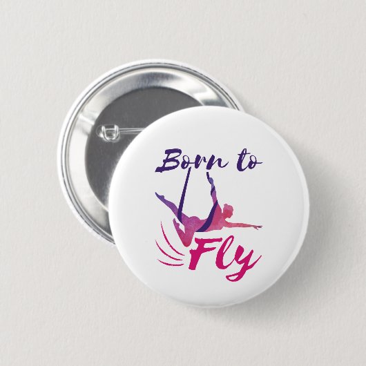 Aerial Yoga Silks Born to Fly Ronde Button 5,7 Cm (Voorkant /achterkant)