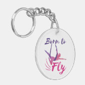 Aerial Yoga Silks Born to Fly Sleutelhanger (Voorkant Links)