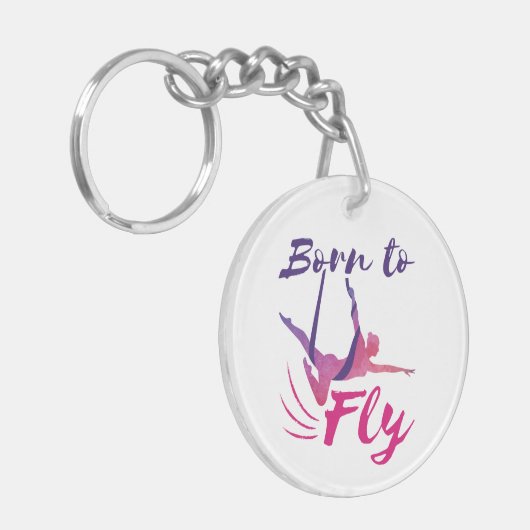 Aerial Yoga Silks Born to Fly Sleutelhanger (Voorkant Links)