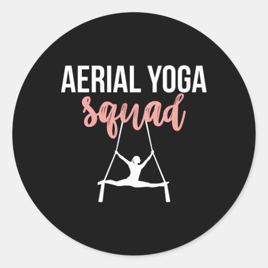 Aerial Yoga Squad Slingyoga Flyoga Ronde Sticker (Voorkant)