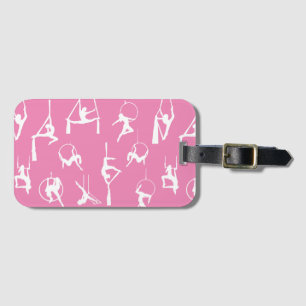 Aerialist Aerial Silks Lyra silhouetten roze Bagagelabel