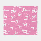 Aerialist Aerial Silks Lyra silhouetten roze Fleece Deken (Voorkant (Horizontaal))