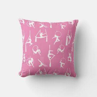 Aerialist Aerial Silks Lyra silhouetten roze Kussen