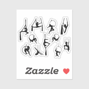 Aerialist Aerial Silks Lyra silhouetten Sticker