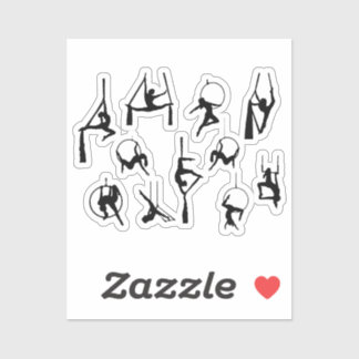 Aerialist Aerial Silks Lyra silhouetten Sticker