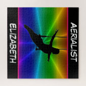 Aerialist op Trapeze Rainbow Burst Legpuzzel (Horizontaal)