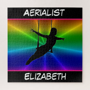 Aerialist op Trapeze Rainbow Burst Legpuzzel