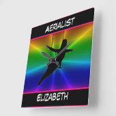 Aerialist Rainbow Burst Vierkante Klok (Hoek)