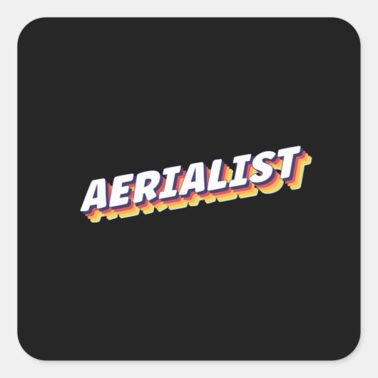 Aerialistisch  tekstontwerp vierkante sticker (Voorkant)