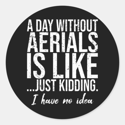 Aerials grappig sport cadeau idee ronde sticker (Voorkant)