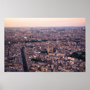 AERIEEL UITZICHT VAN STADSGEBOUWEN TIJDENS DE DAG POSTER