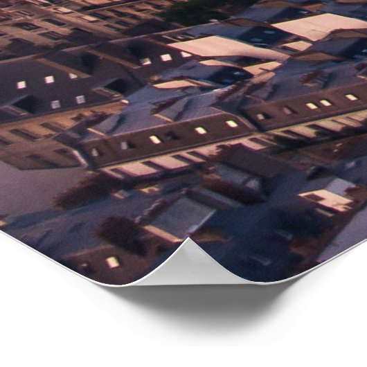 AERIEEL UITZICHT VAN STADSGEBOUWEN TIJDENS DE DAG POSTER (Hoek)