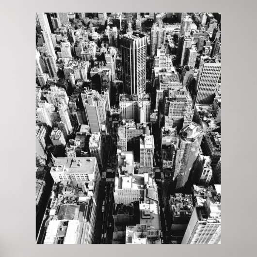 AERIËLE GRAYSCALE FOTOGRAFIE VAN GEBOUWEN POSTER (Voorkant)