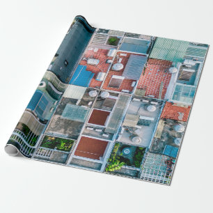 AERIËLE UITZICHT FOTOGRAFIE VAN HUISVESTING CADEAUPAPIER