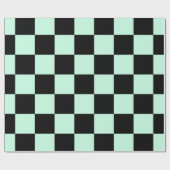 Aero Blue en Black Checkered Pattern Cadeaupapier (Vlak)