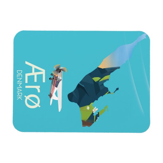 AErø, Denemarken Kaart Magneet (Horizontaal)