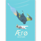 AErø, Denemarken Kaart Sticker (Voorkant)