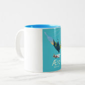 AErø, Denemarken Kaart Tweekleurige Koffiemok (Voorkant links)