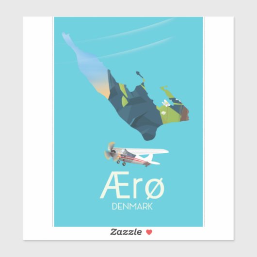 Ærø, Denemarken Reisposter kaart Sticker (Vel)