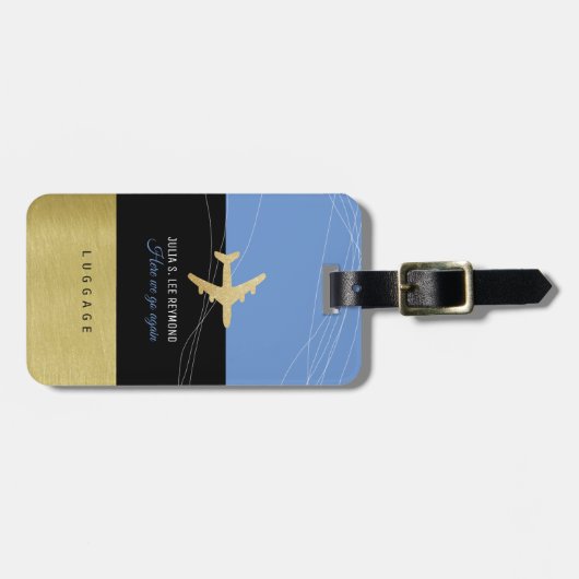 Aero Travel Bags Identifier Elegant Blauw Bagagelabel (Voorkant horizontaal)